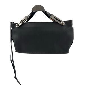 LOE12: Loewe Black Leather Top-Handle Clutch